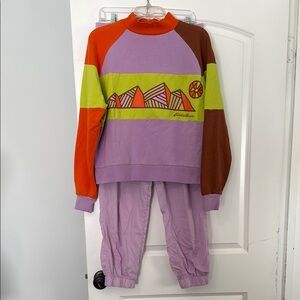Eddie Bauer x Karla Welch Colorful Graphic Sweatshirt and Pants Set
